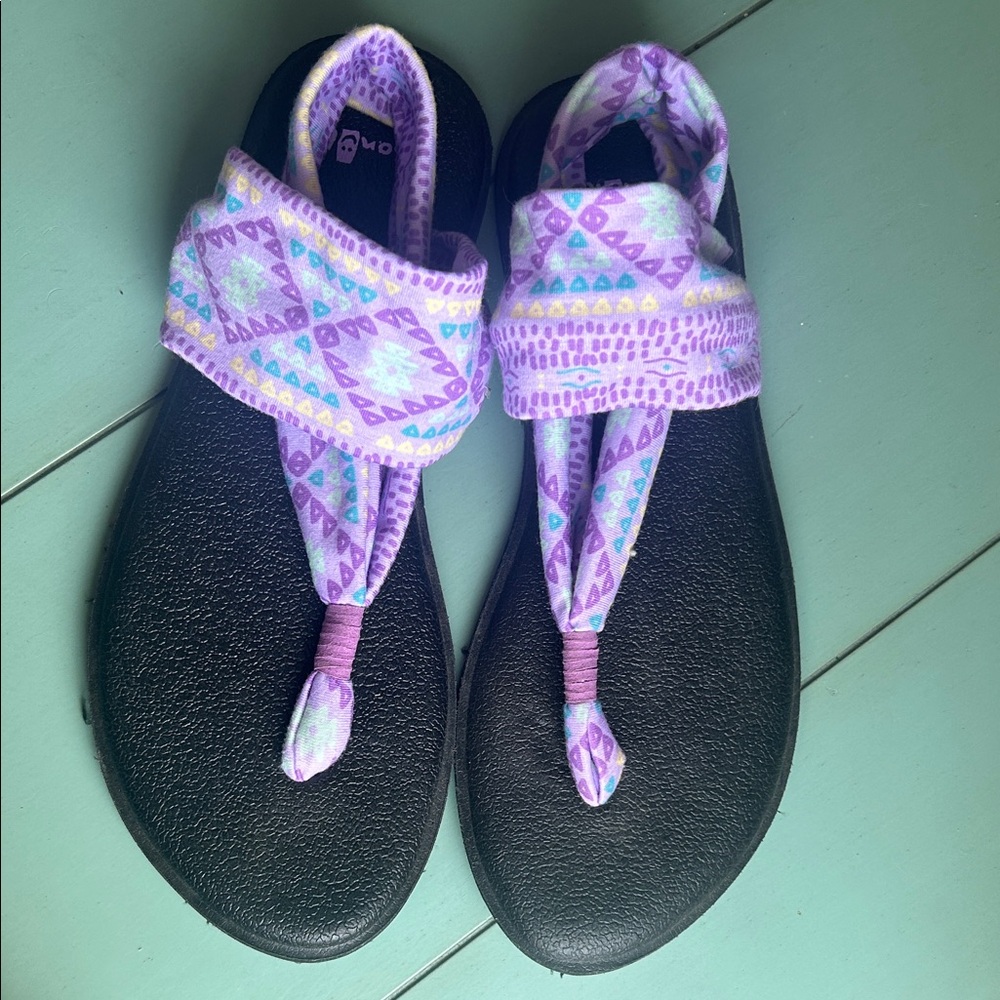 ๐ฟ Sanuk Yoga Sling Tribal Print Purple Sandals | Size 8 ๐ฟ - Picture 12 of 12